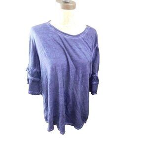 Neon Buddah Size M Medium Tye Dye Boho Ruffle Back Knit Top